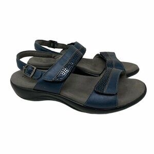 SAS Womens Nudu Slingback Sandals Blue Leather 9